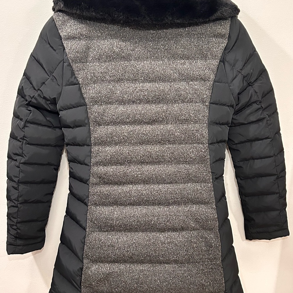 NWOT NEO-I by OROBOS women’s black & grey mix media quilted Parka size XX Small - Picture 3 of 7